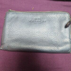 Coach Dark Leather Zip Pouch